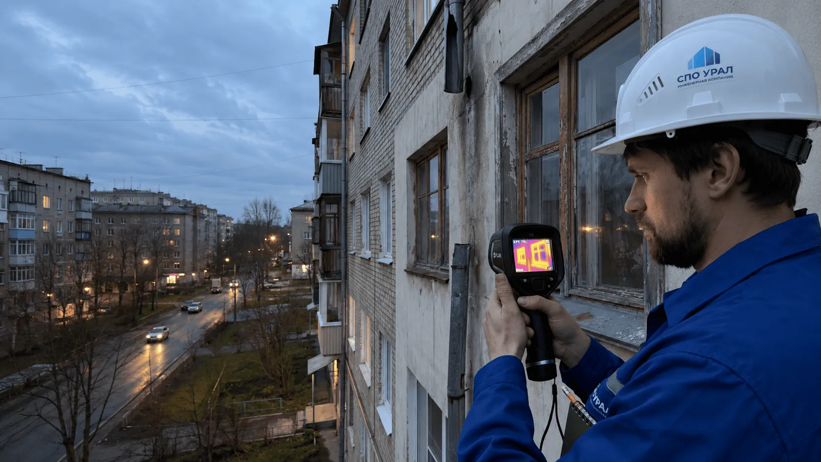 Тепловизионное обследование фасада здания